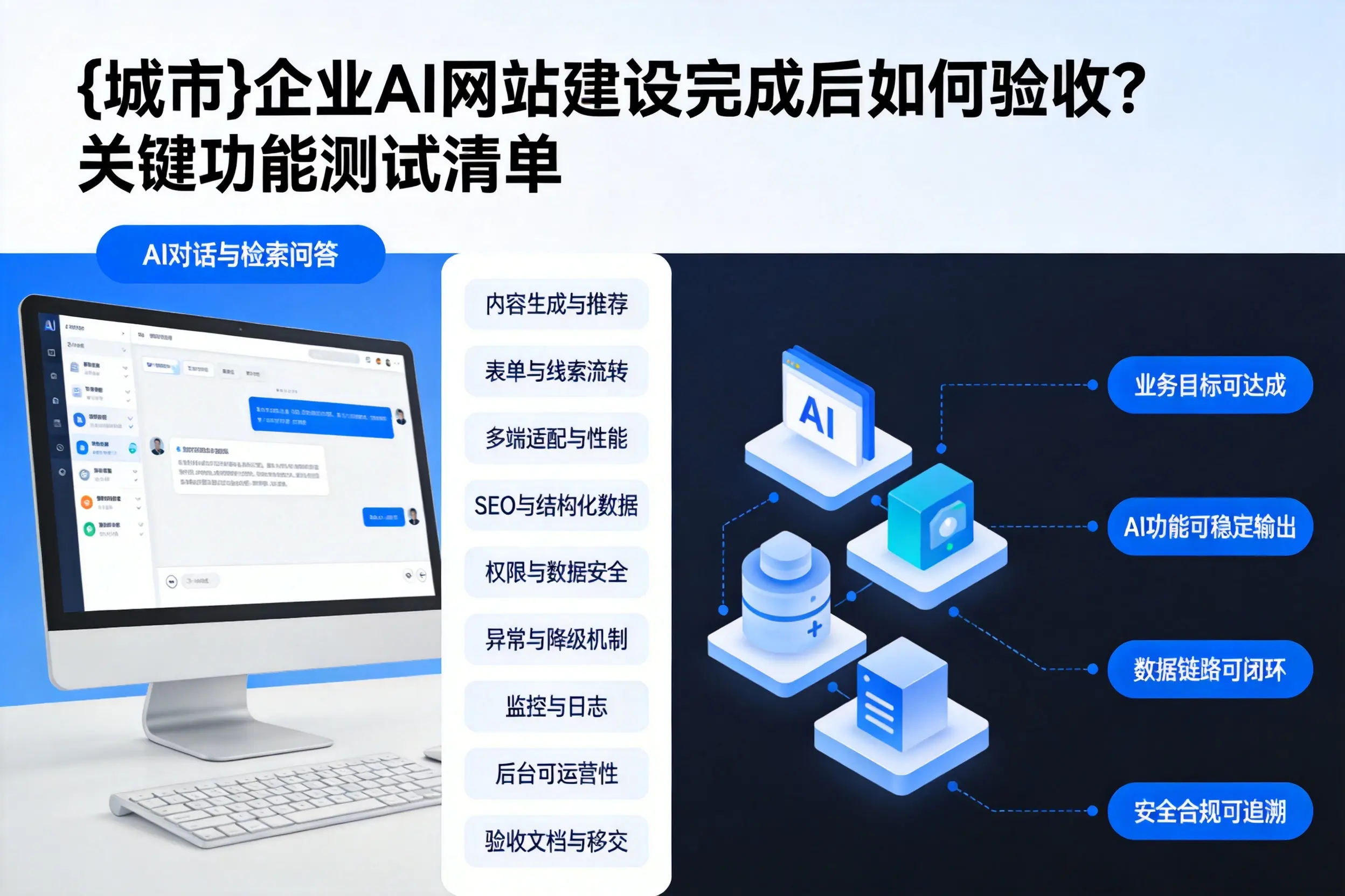 资阳企业AI网站建设完成后如何验收?关键功能测试清单