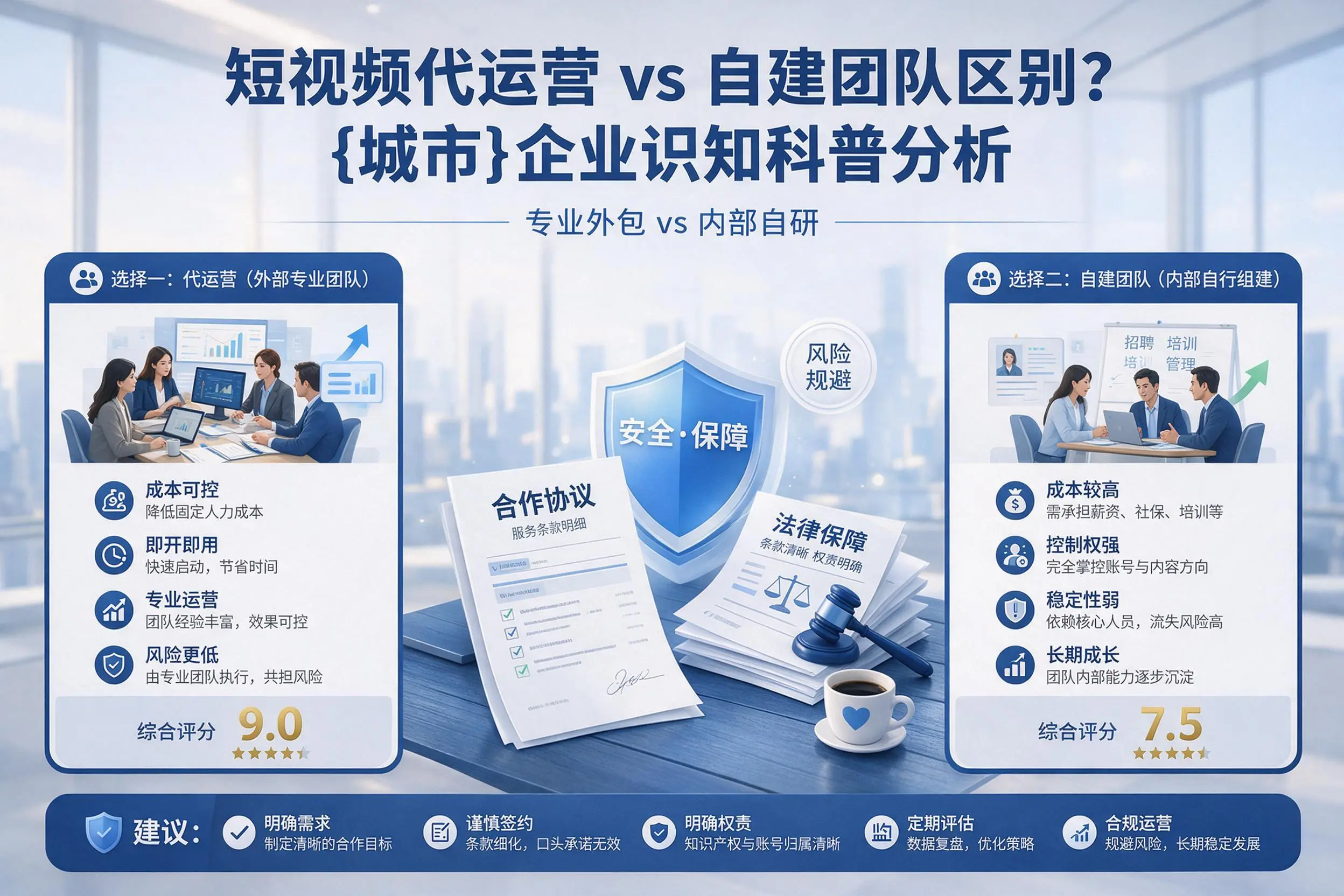 短视频代运营与自建团队区别?资阳企业认知科普分析