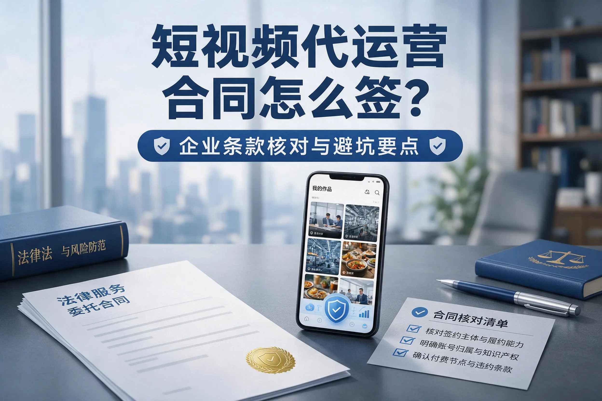 短视频代运营合同怎么签?资阳企业条款核对与避坑要点