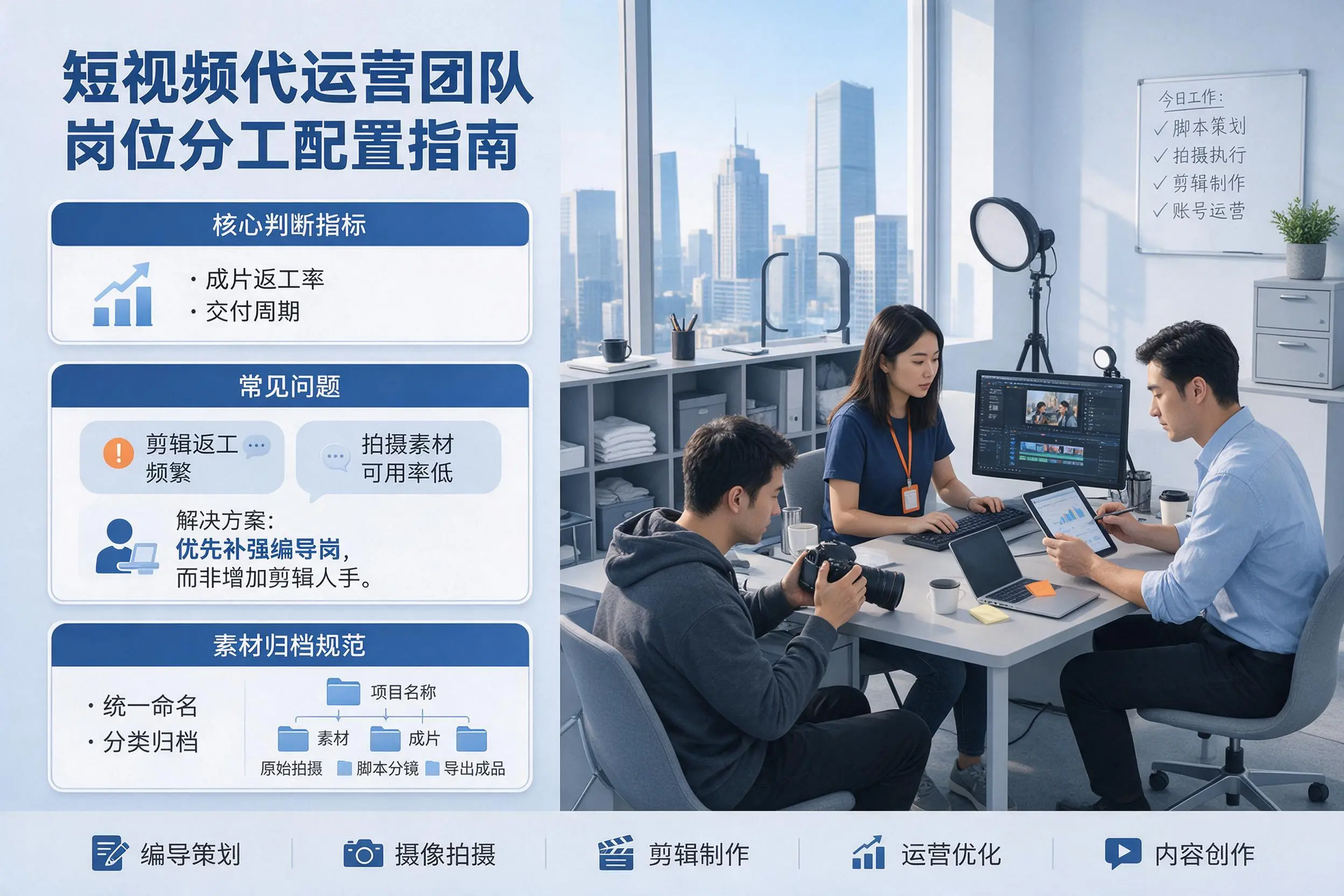 短视频代运营团队如何配置?资阳企业岗位分工科普说明