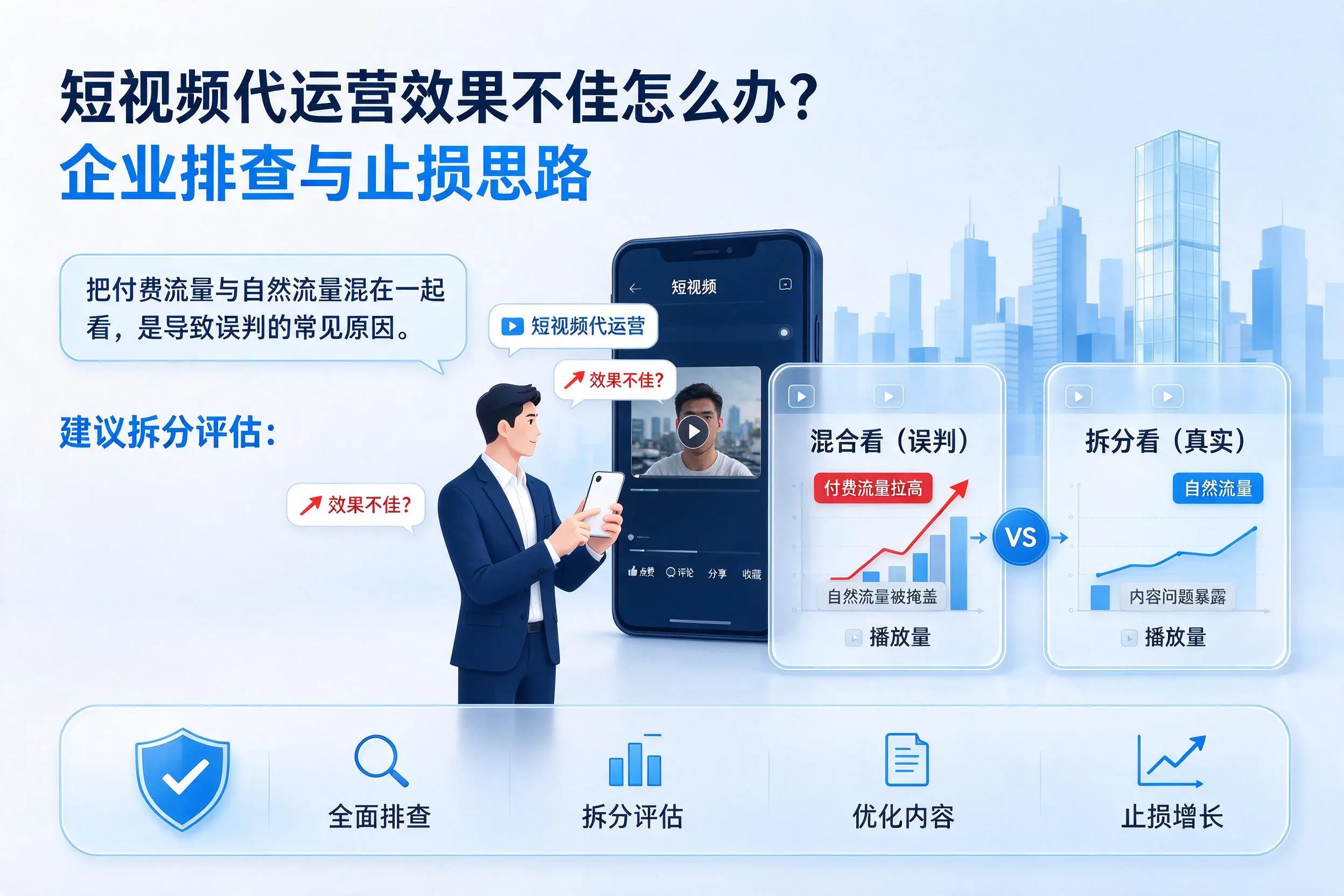 短视频代运营效果不佳怎么办?资阳企业排查与止损思路
