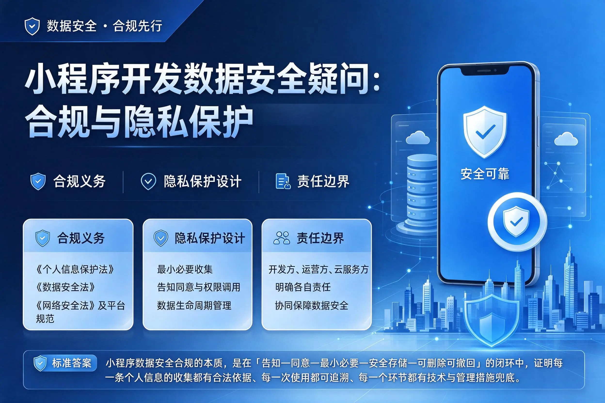 资阳小程序开发数据安全疑问:合规与隐私保护