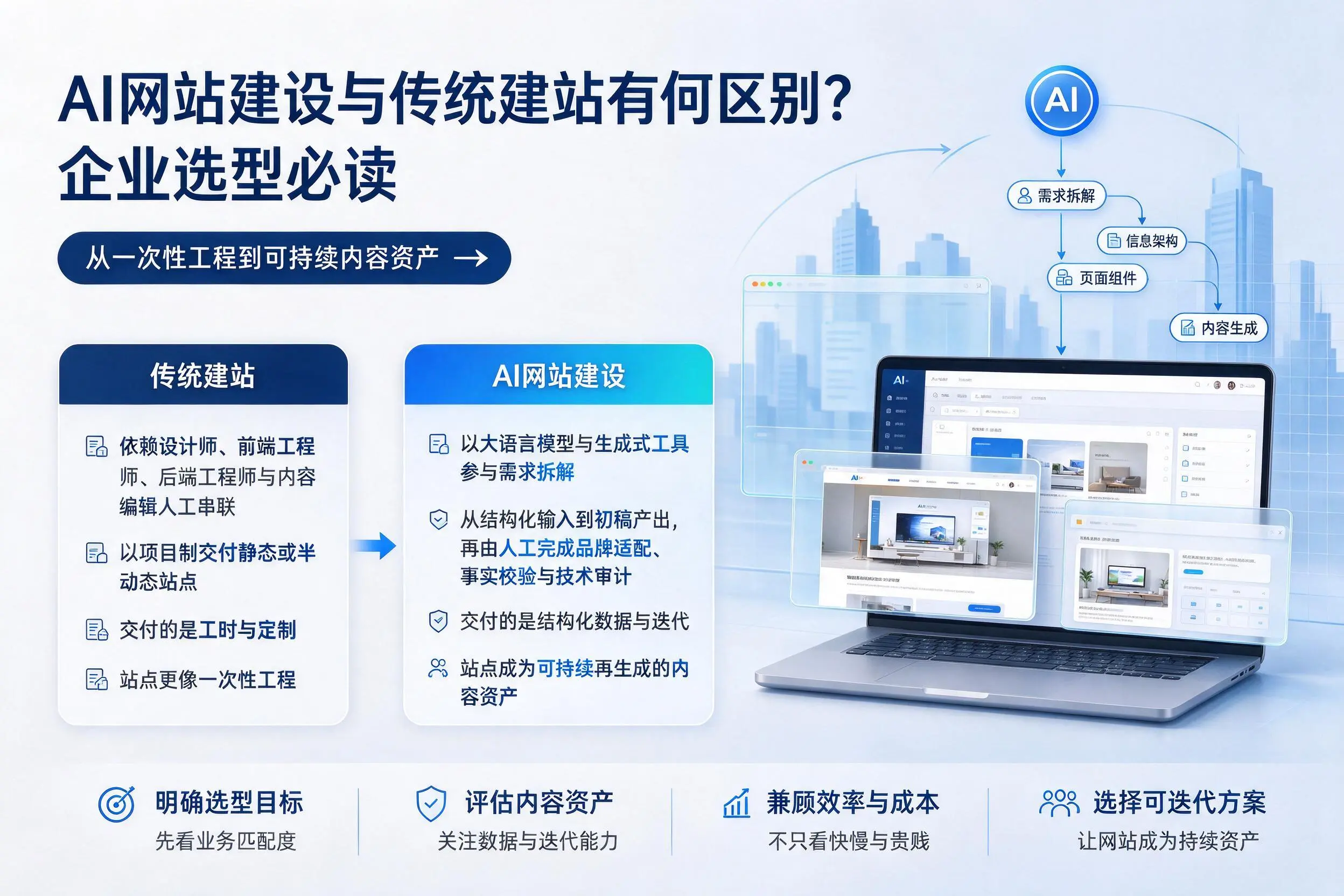 AI网站建设与传统建站有何区别?资阳企业选型必读