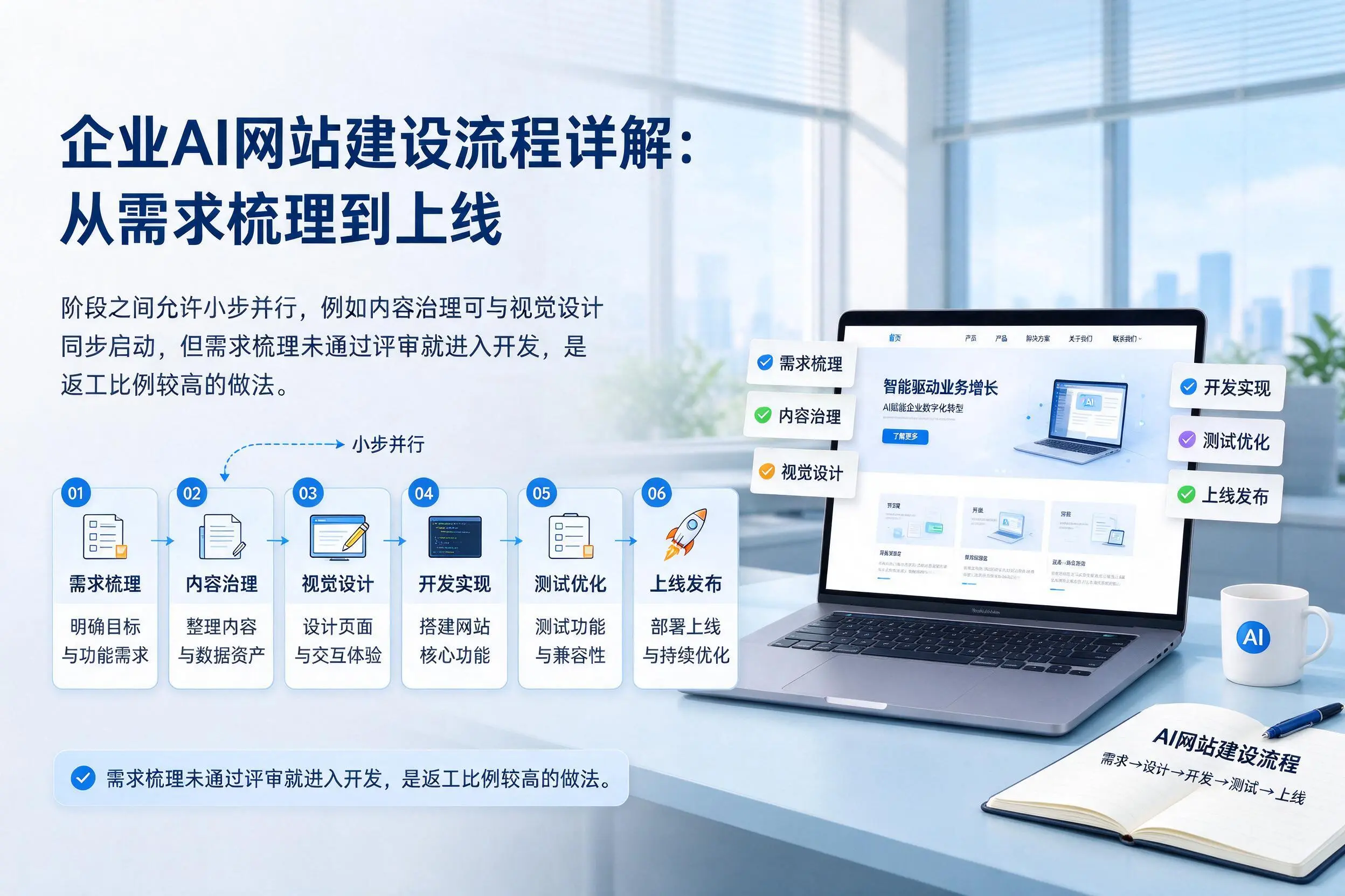 资阳企业AI网站建设流程详解:从需求梳理到上线