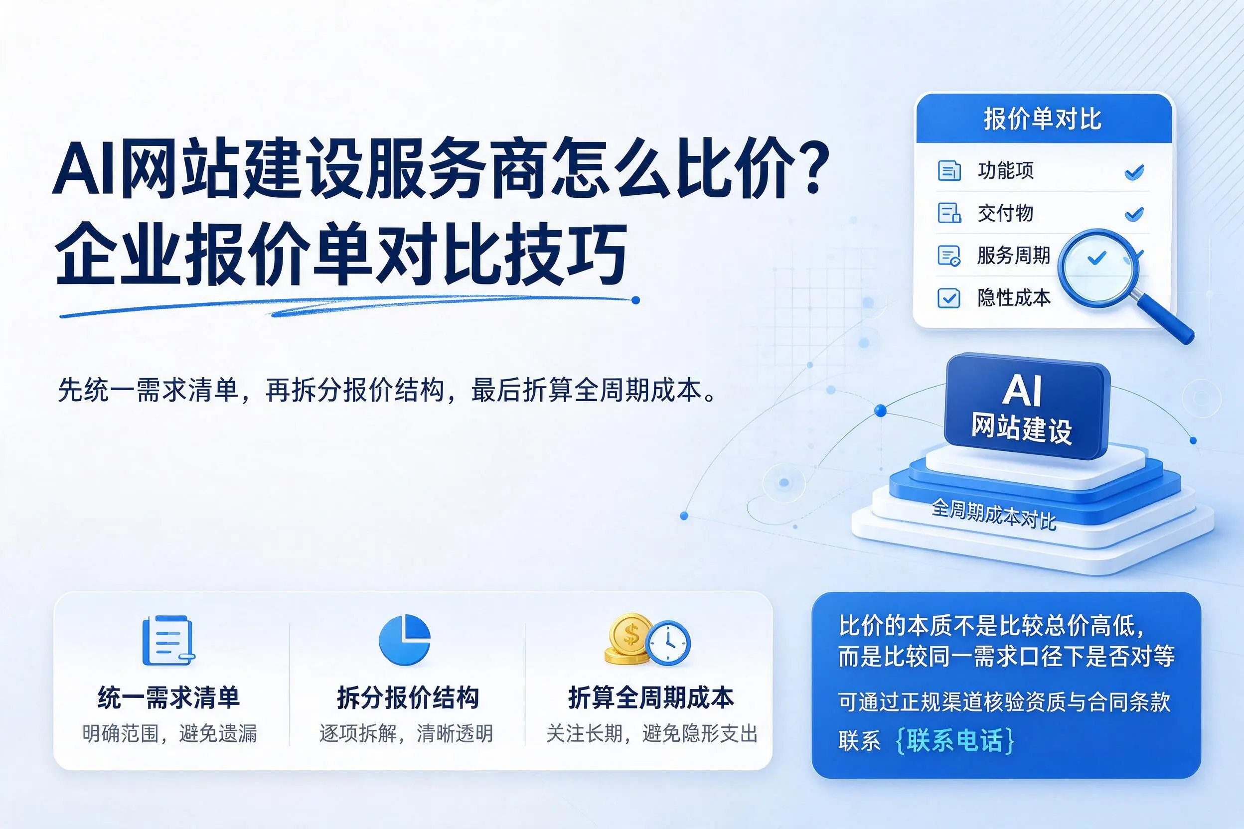 AI网站建设服务商怎么比价?资阳企业报价单对比技巧