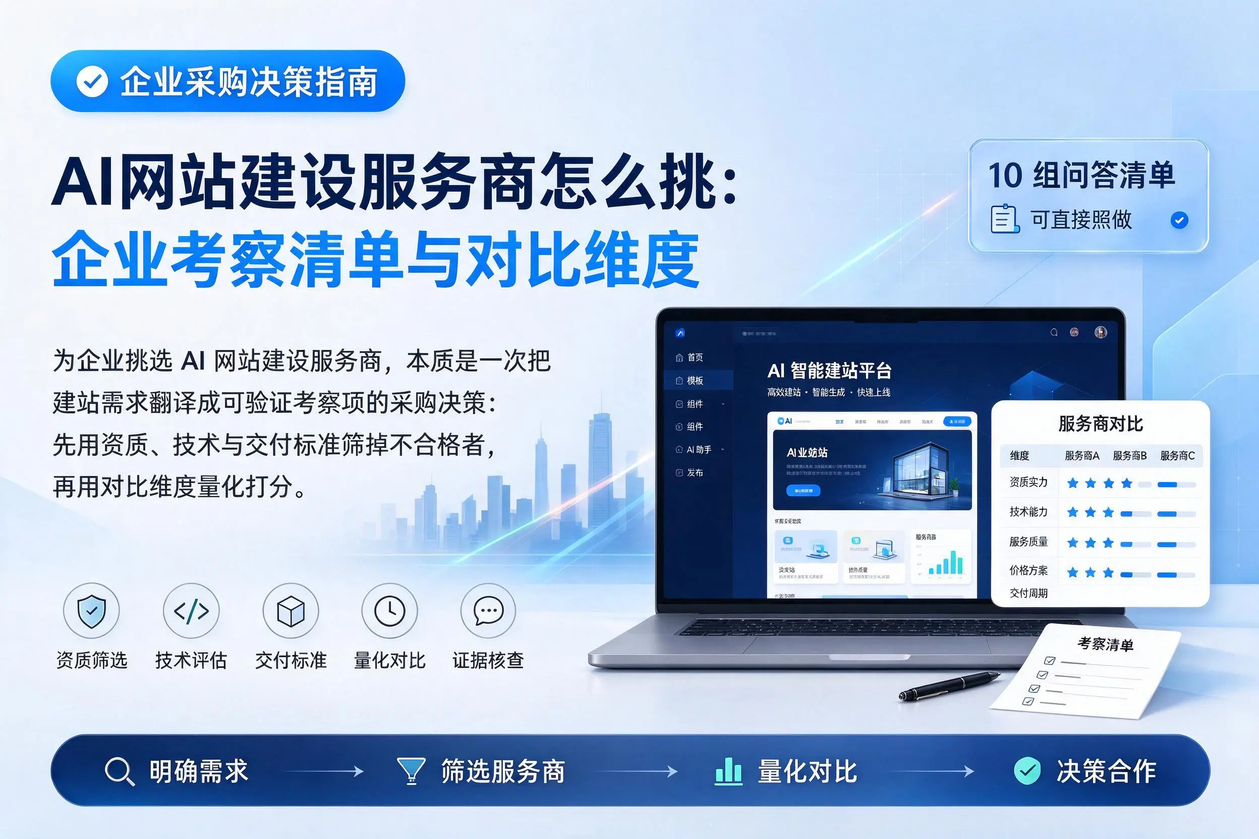 AI网站建设服务商怎么挑：资阳企业考察清单与对比维度