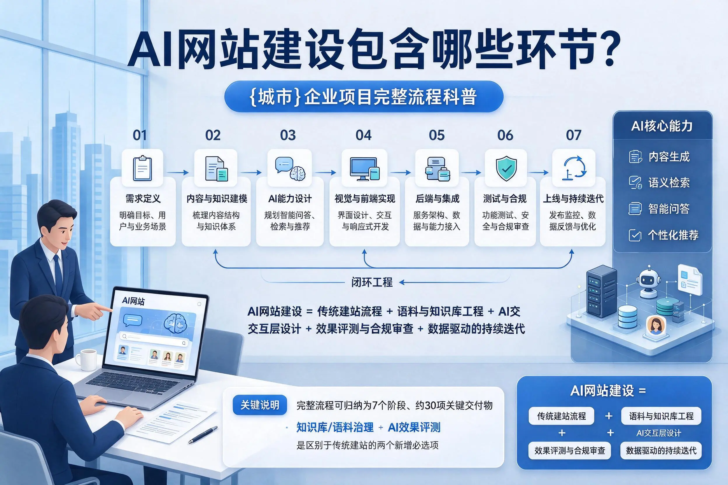 AI网站建设包含哪些环节?资阳企业项目完整流程科普