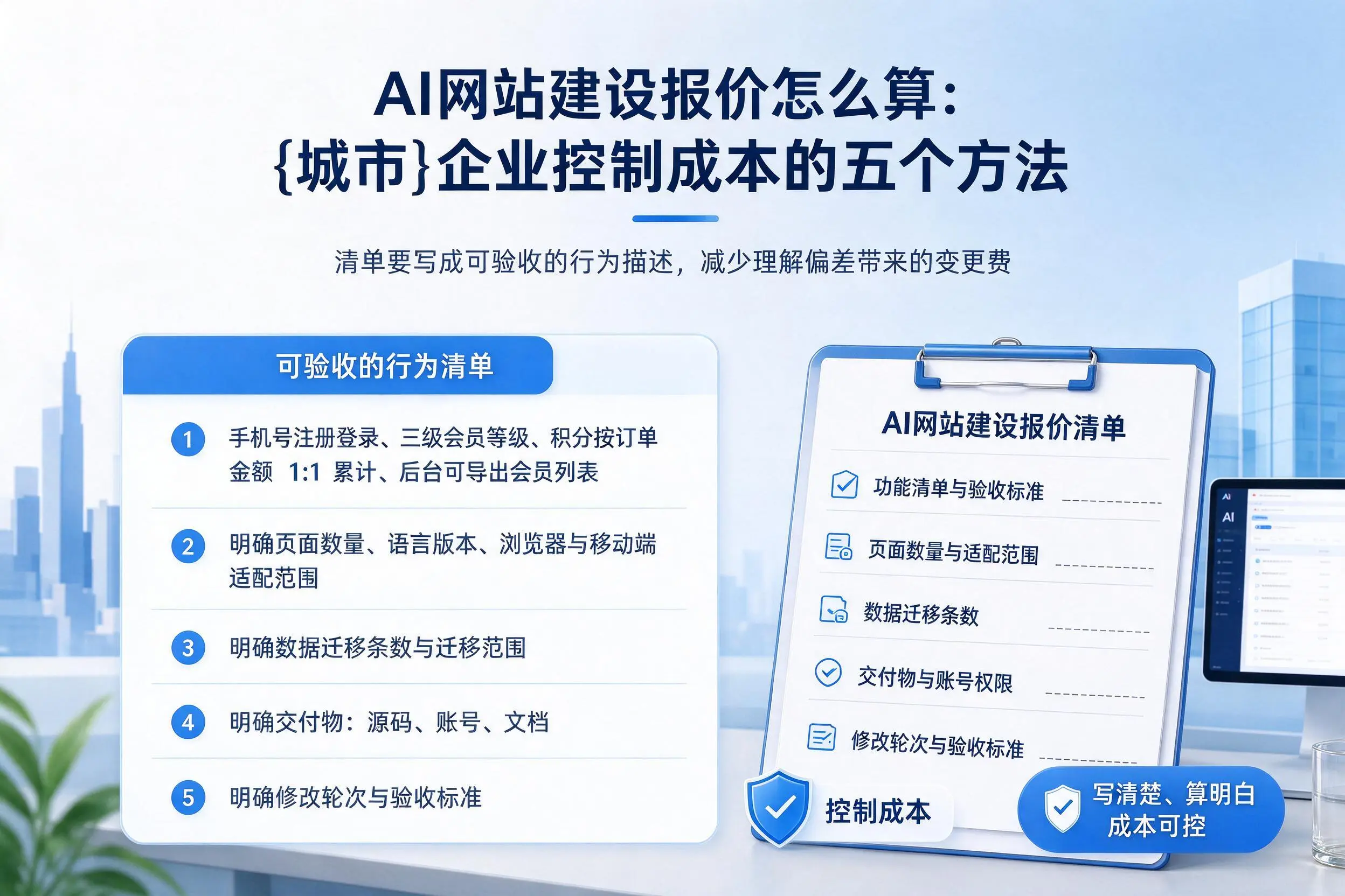 AI网站建设报价怎么算:资阳企业控制成本的五个方法