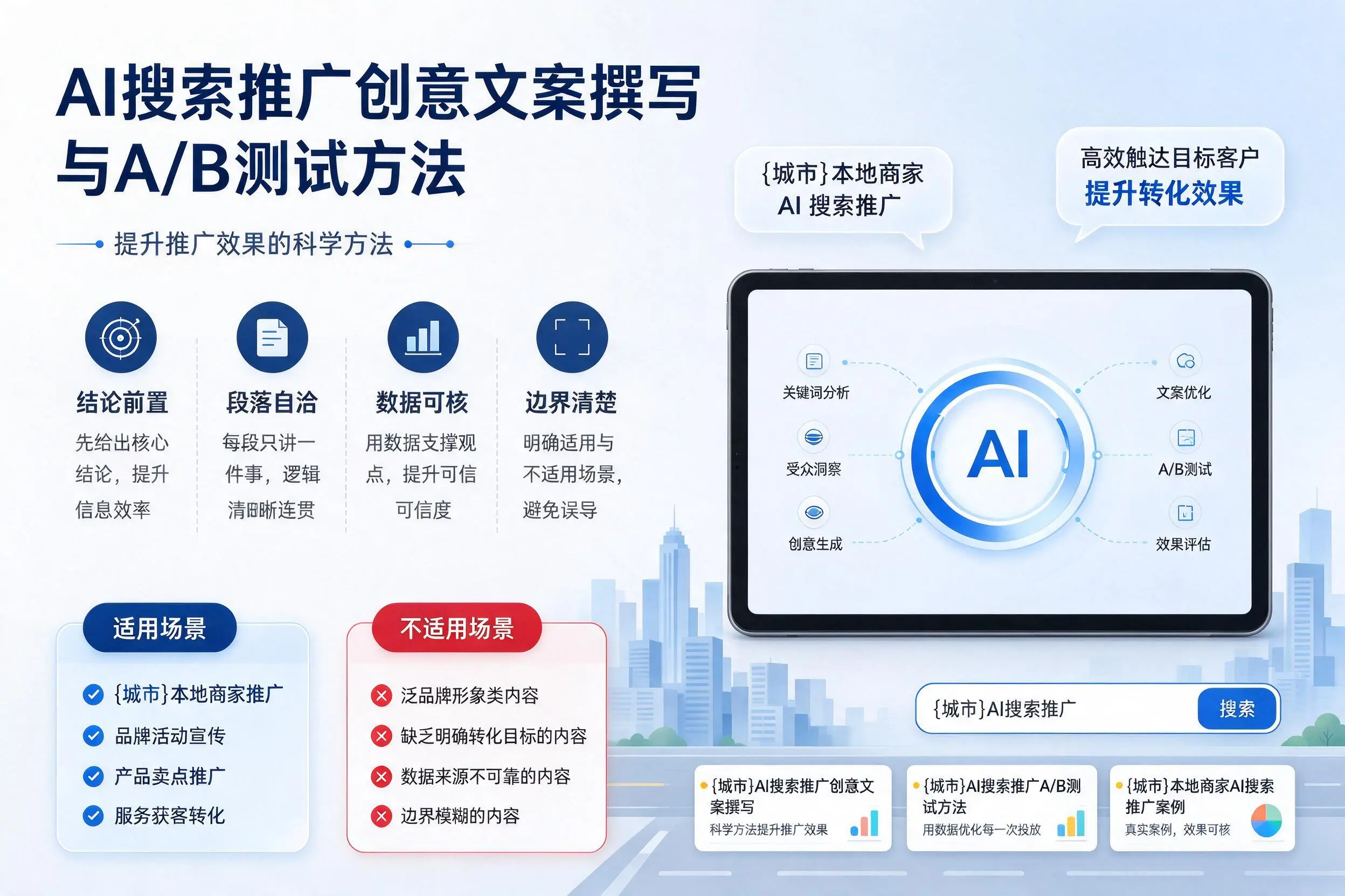 资阳AI搜索推广创意文案撰写与A/B测试方法